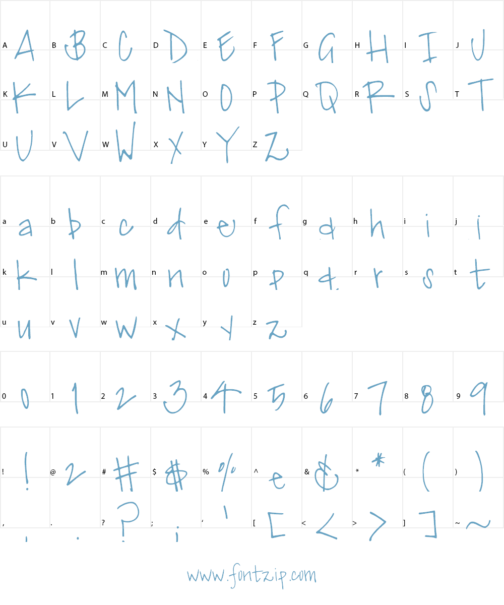 DJB Miss Jinkie Van Pelt Font Character
